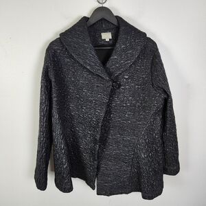 EUC NICHE Nilgun‎ Derman Black Textured One Button Jacket Size Small #717